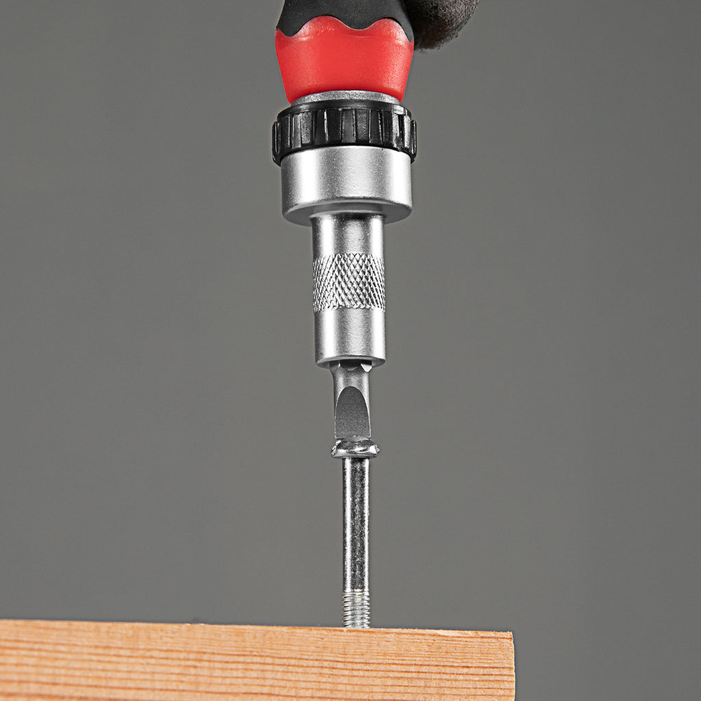 Отвертка реверсивна, К-т битове и вложки, CrV, 16 части, 1/4" MTX