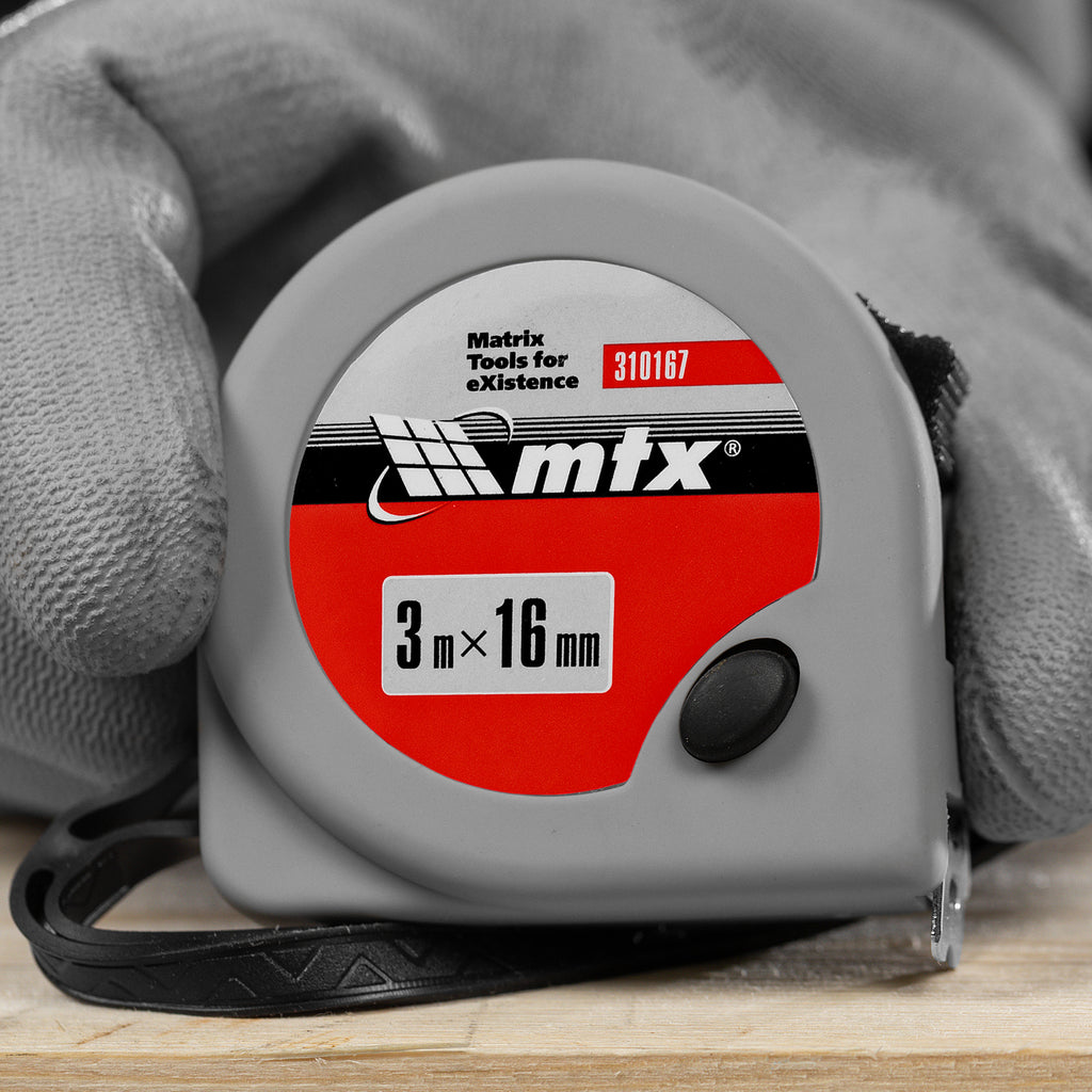 Ролетка Fine, 3 м х 16 мм, пластмасов корпус, СЕ MTX
