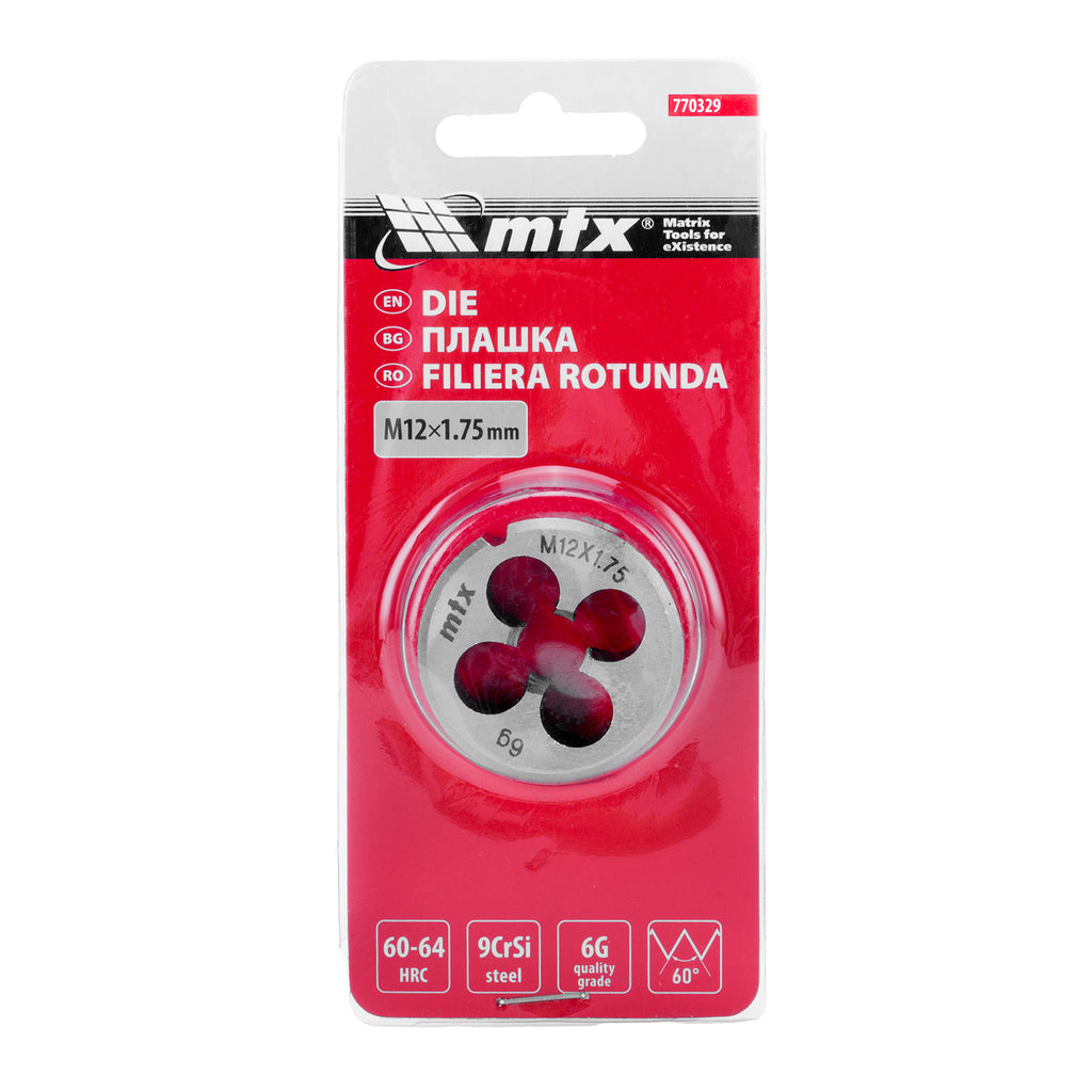 Плашка М12 х 1,75 мм MTX