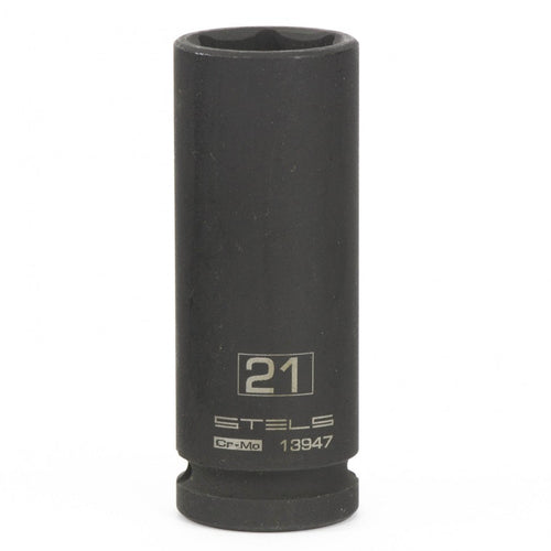 Вложка ударна, удължена, шестостенна 21 мм, 1/2", CrMo Stels