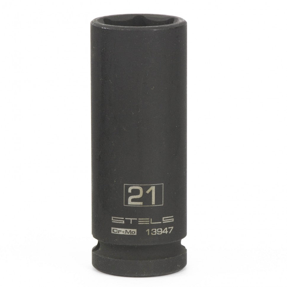Вложка ударна, удължена, шестостенна 21 мм, 1/2", CrMo Stels