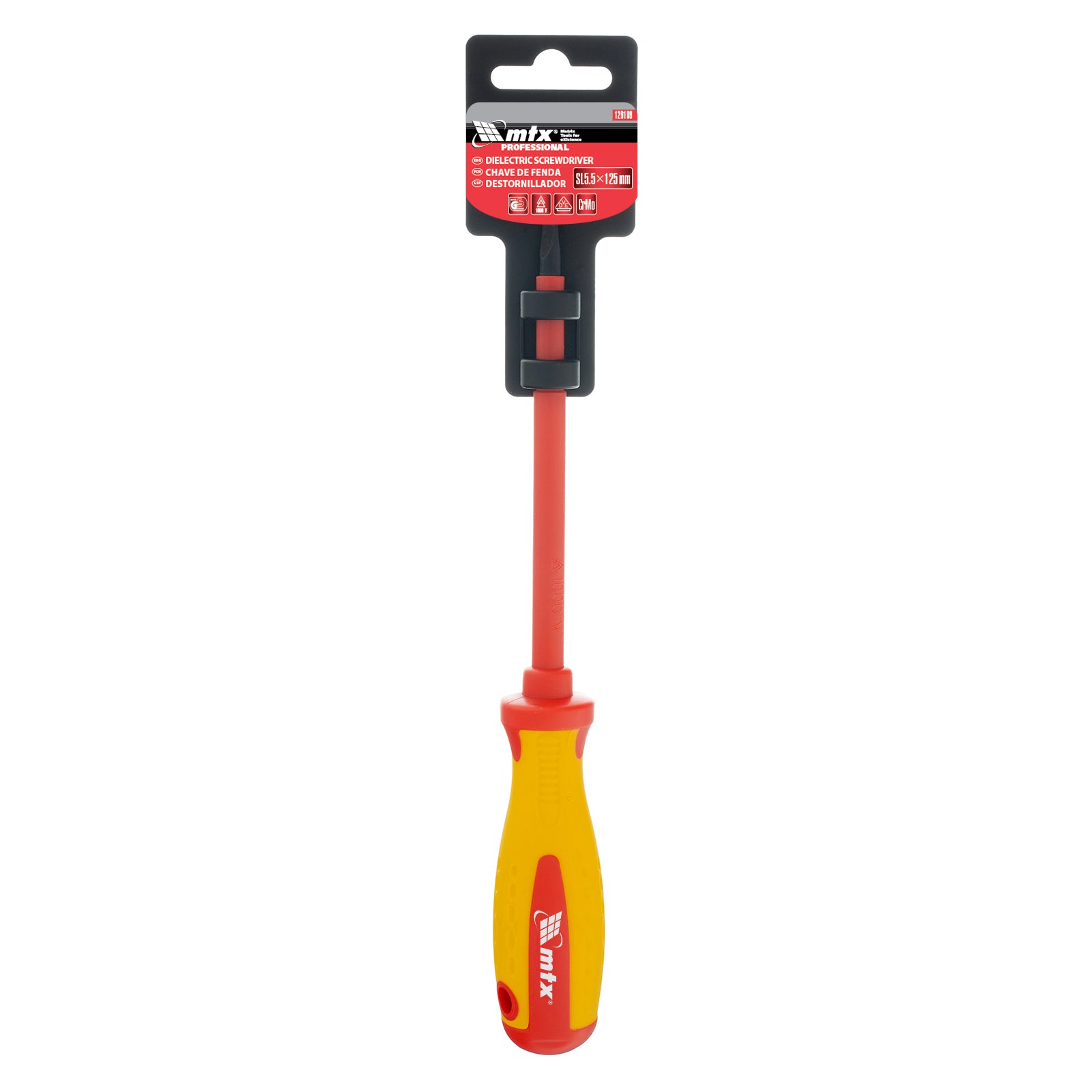 Отвертка Insulated, SL5,5 х 125 мм, CrMo, до 1000 V, двукомпонентна дръжка MTX