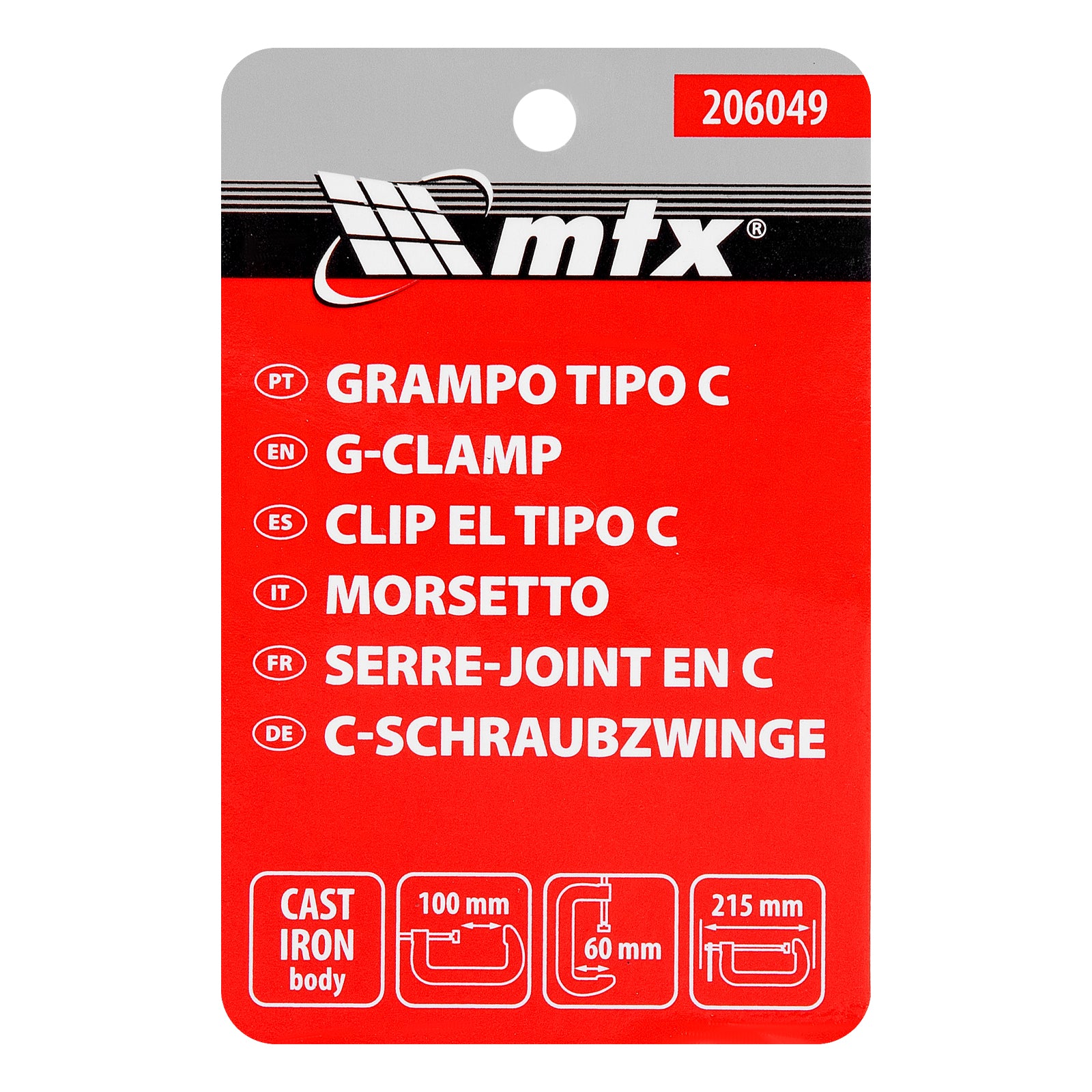 Стяга G-образна, 100 мм MTX
