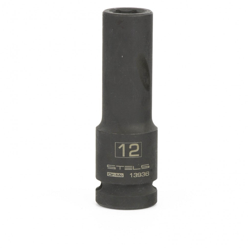 Вложка ударна, удължена, 6-стенна 12 мм, 1/2", CrMo Stels
