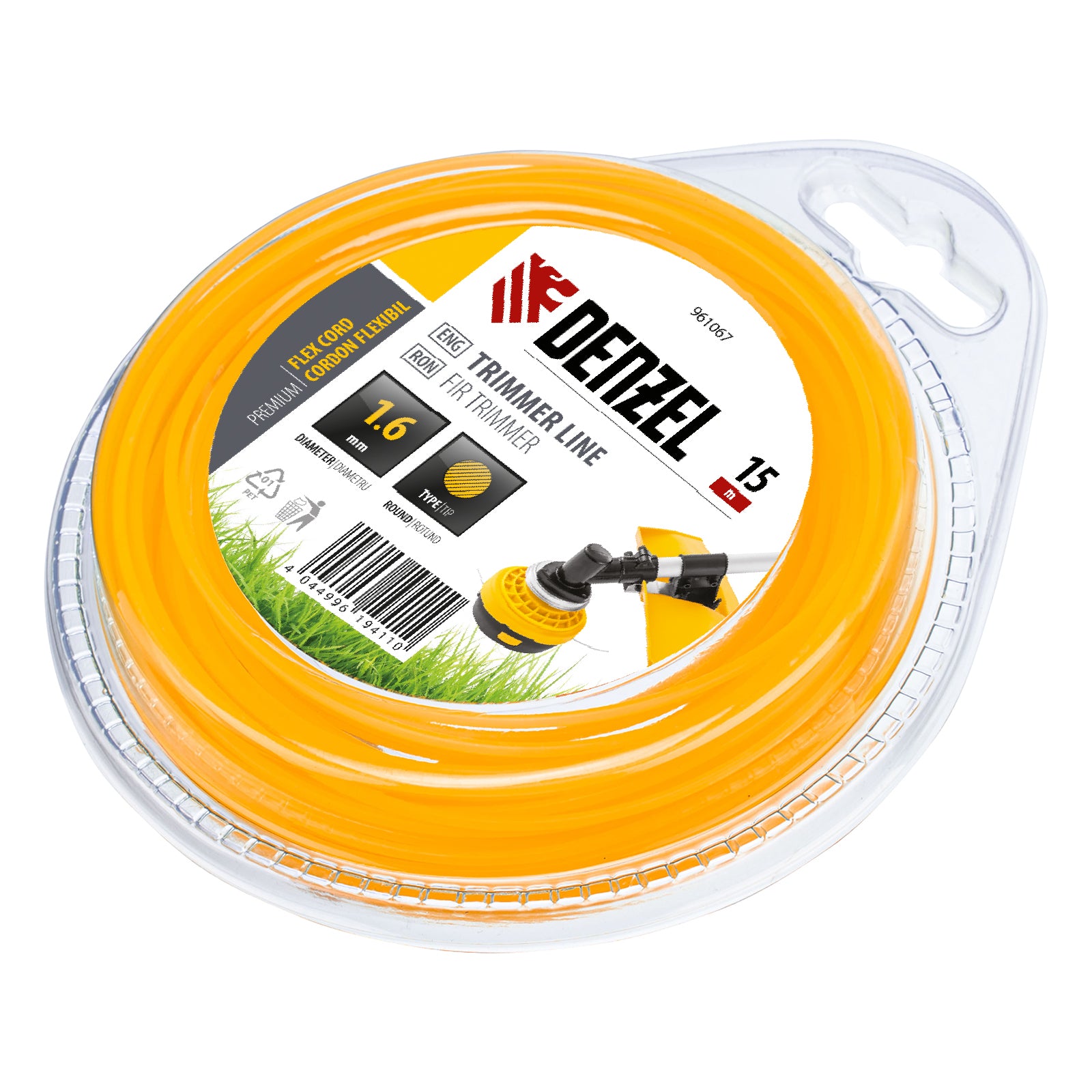 Корда за тример, кръгла, 1,6 мм х 15 м, FLEX CORD DENZEL