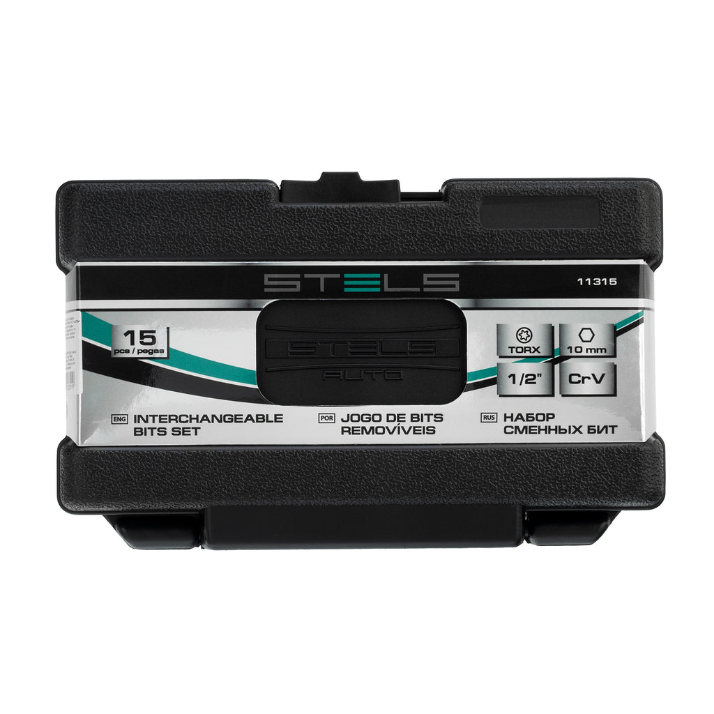 К-т битове TORX, шестостенна опашка, 10 мм, CrV, 15 бр.  STELS