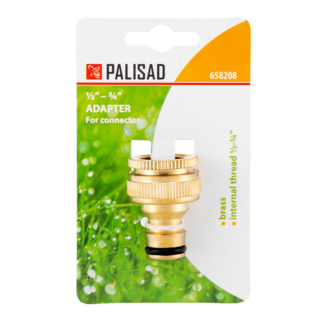 Адаптер за кран, вътрешна резба 1/2"-3/4", месингов Palisad