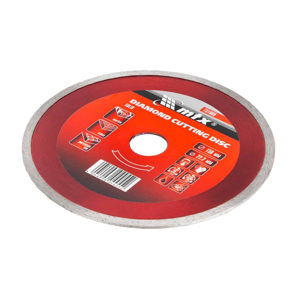 Диск диамантен за мокро рязане, непрекъснат ръб, 150 х 22,2 mm MTX