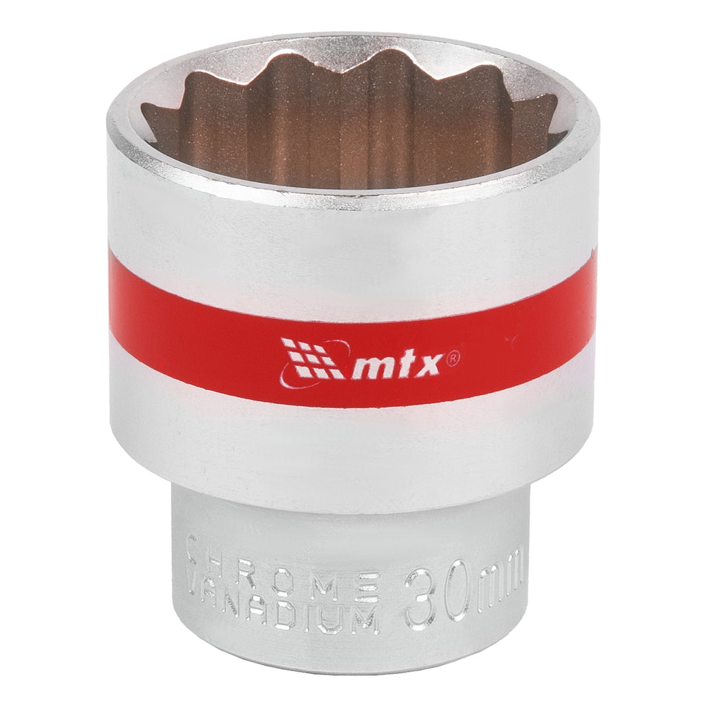 Вложка, 1/2", 30 мм, 12-стенна, CrV, хромирана MTX