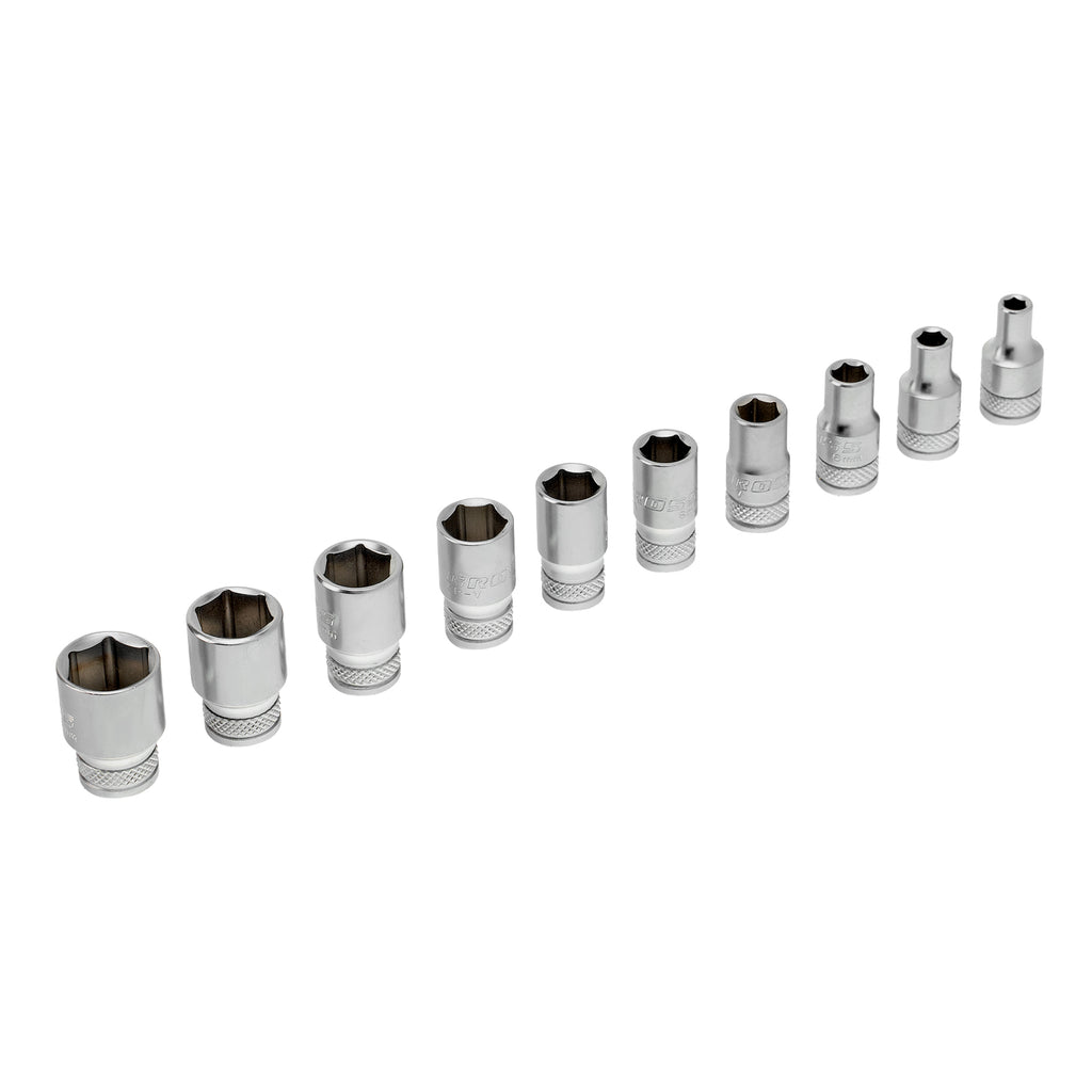 Вложки комплект, 12 бр., 1/4", CrV, с тресчотка 120 зъба GROSS