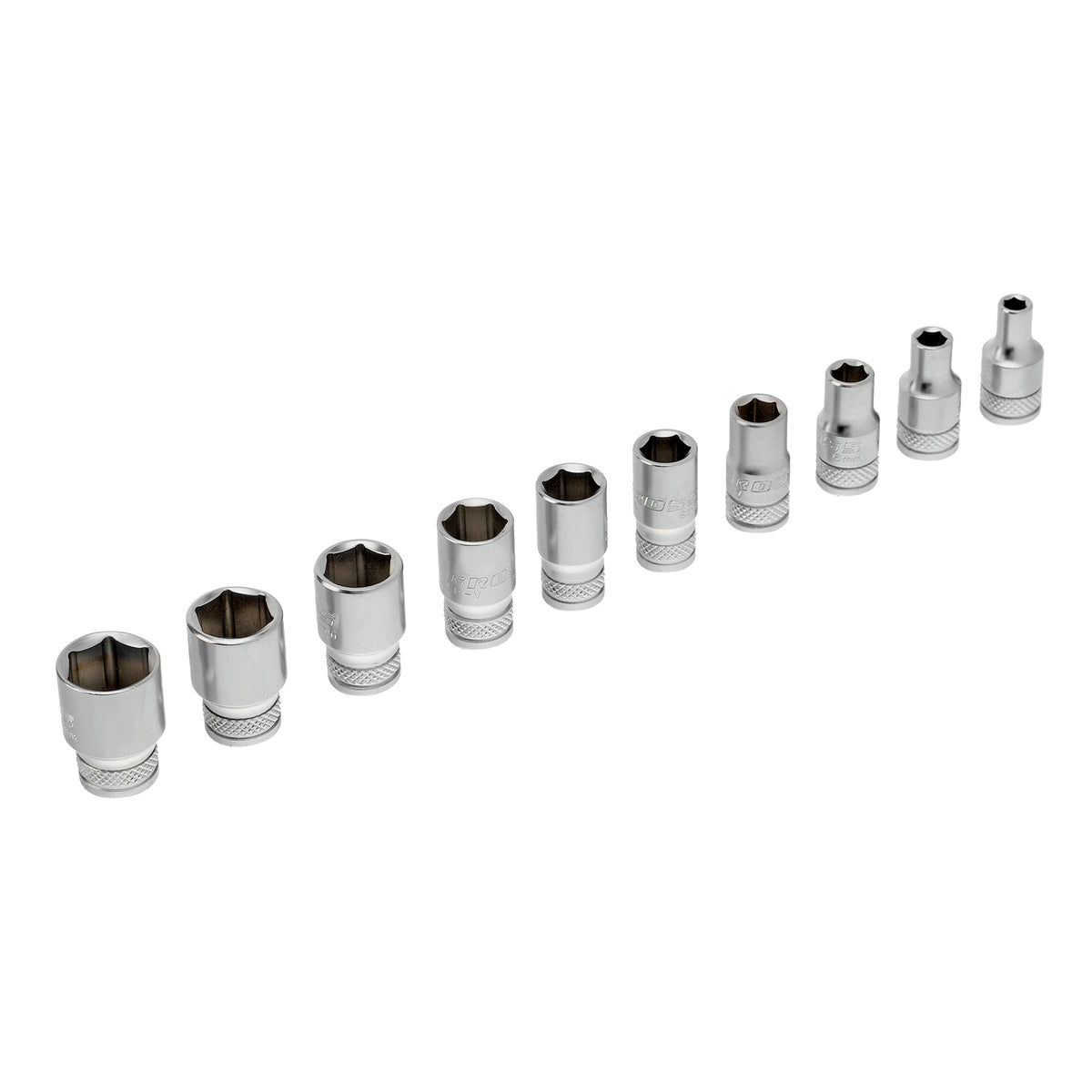 Вложки комплект, 12 бр., 1/4", CrV, с тресчотка 120 зъба GROSS