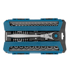 Вложки комплект, 41 бр., 1/2", 1/4", CrV, с тресчотка 120 зъба GROSS