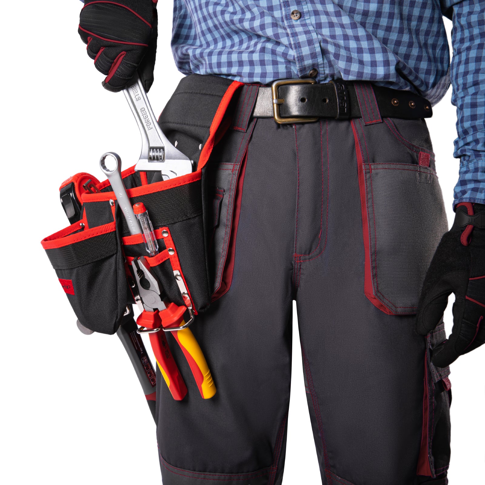 Паласка за колан, 8 джоба, държатели за чук и клещи MTX