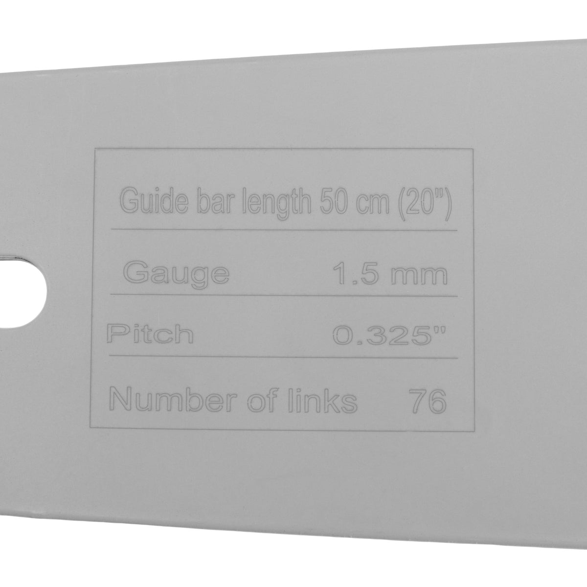 Шина за верижен трион GCS-5850, дълж. 50 см (20"), стъпка 0,325", дебел. 1,5 мм, 76 зъба// MTX
