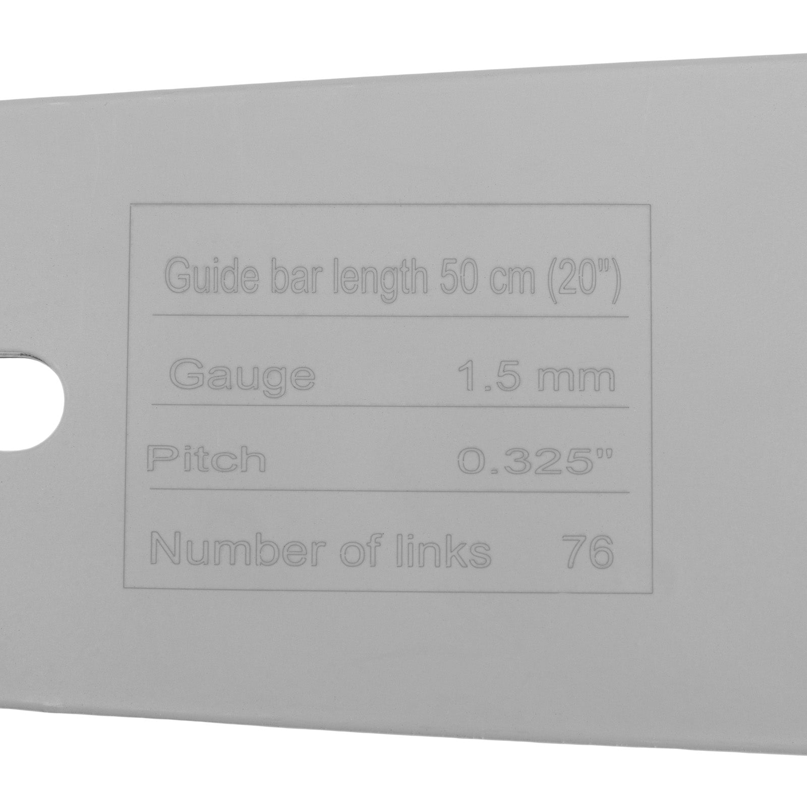 Шина за верижен трион GCS-5850, дълж. 50 см (20"), стъпка 0,325", дебел. 1,5 мм, 76 зъба MTX