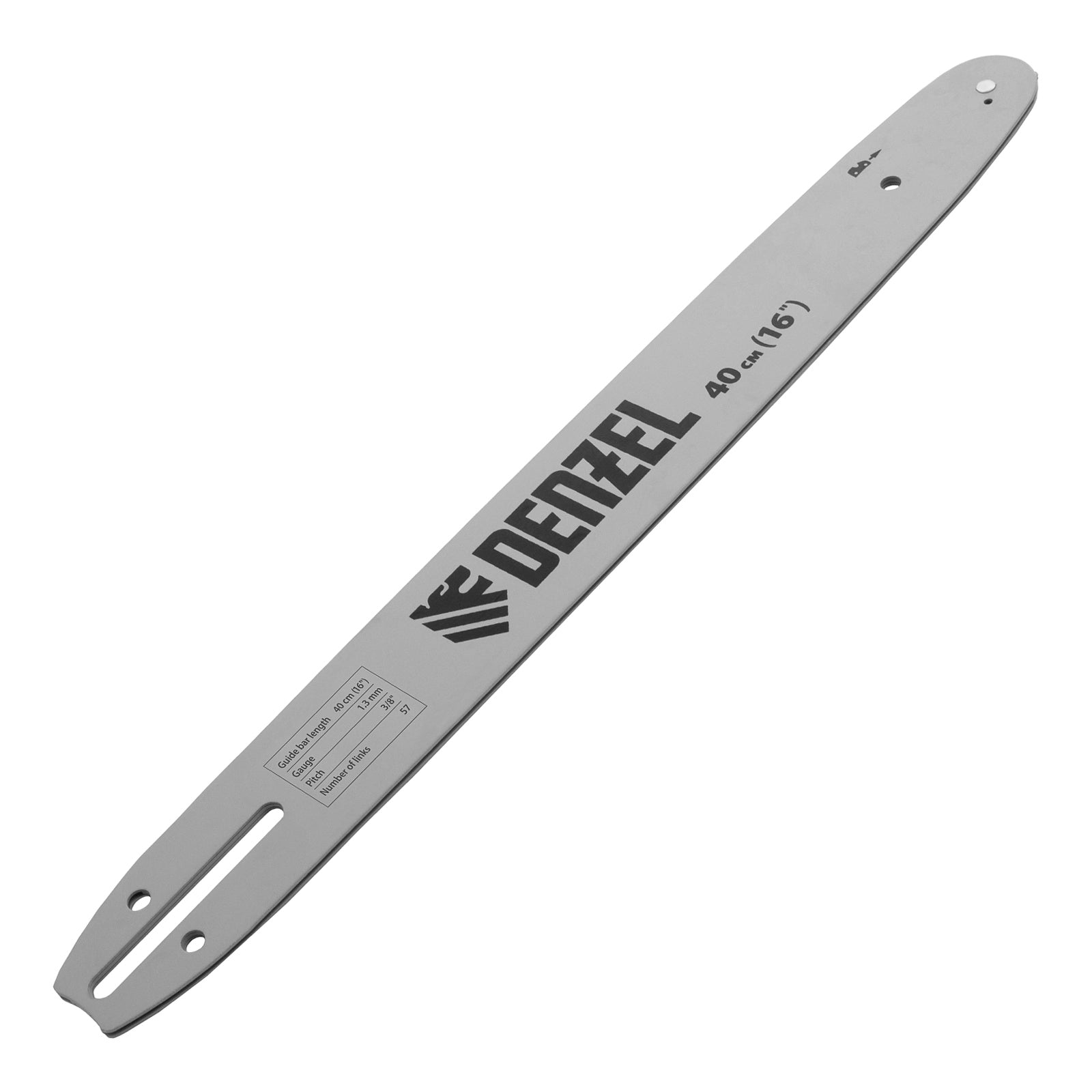 Шина за верижен трион DGS-4516, дълж. 40 см (16"), стъпка 3/8", дебел. 1,3 мм, 57 зъба DENZEL