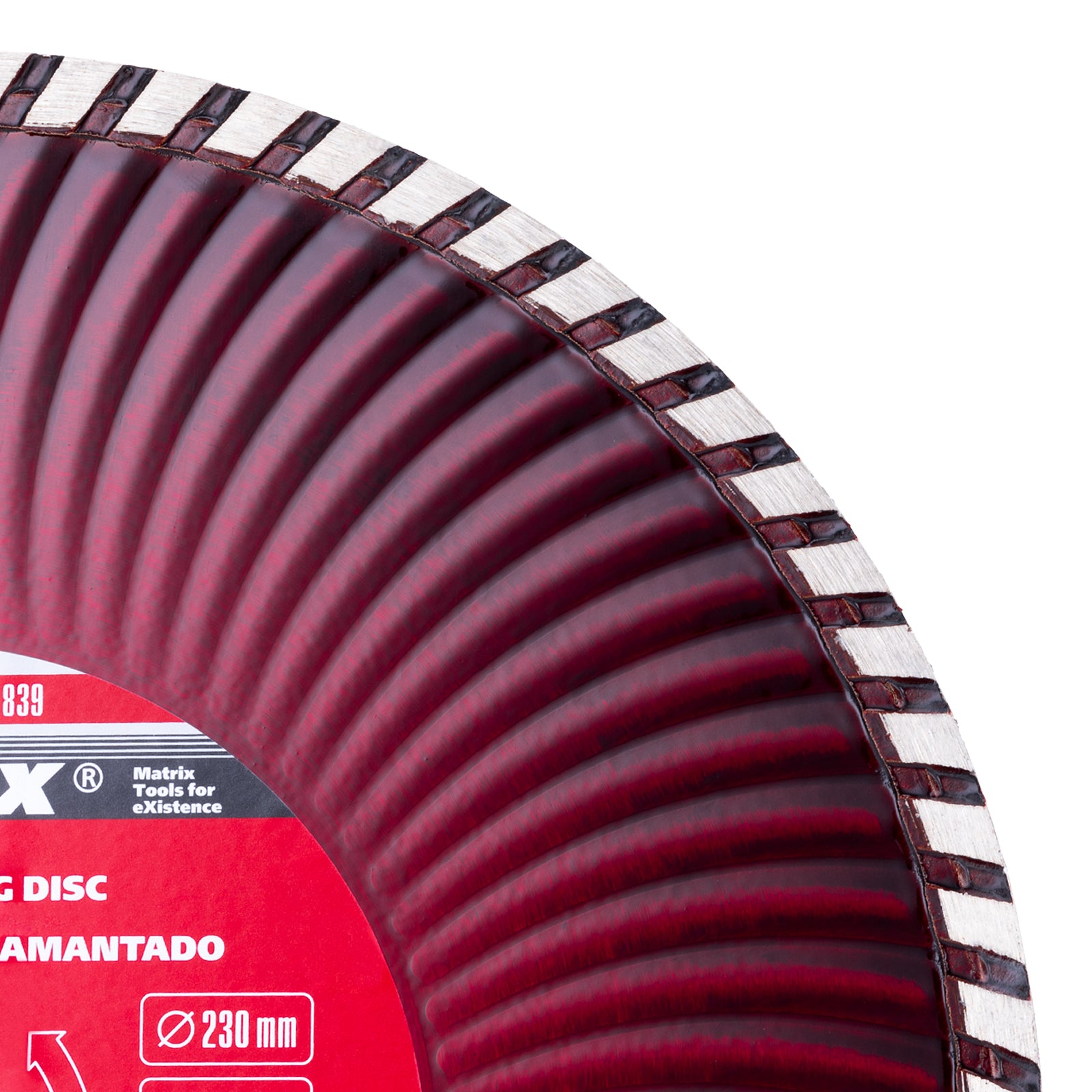 Диск диамантен за сухо рязане Turbo, 230 х 22,2 мм MTX