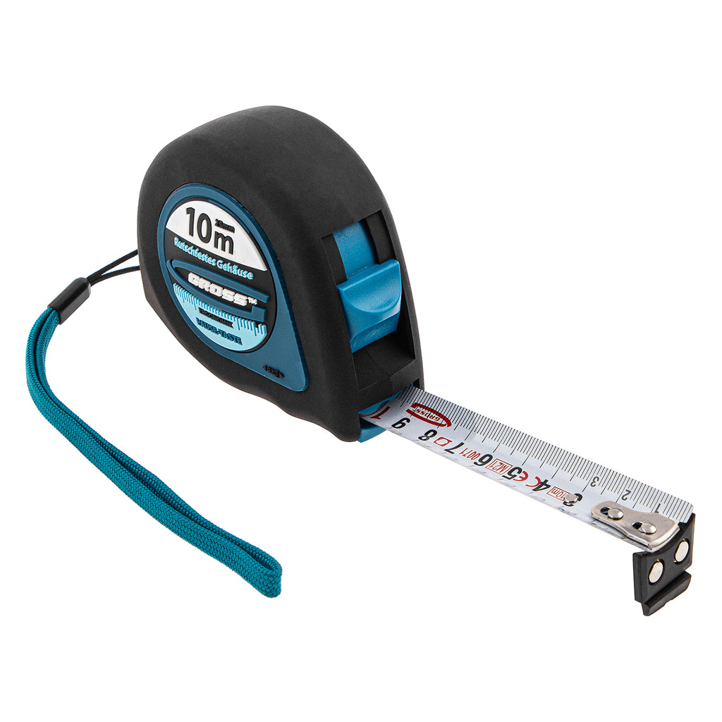 Ролетка Ergonomisch, 10 м х 25 мм, магнитен гумиран накрайник Gross