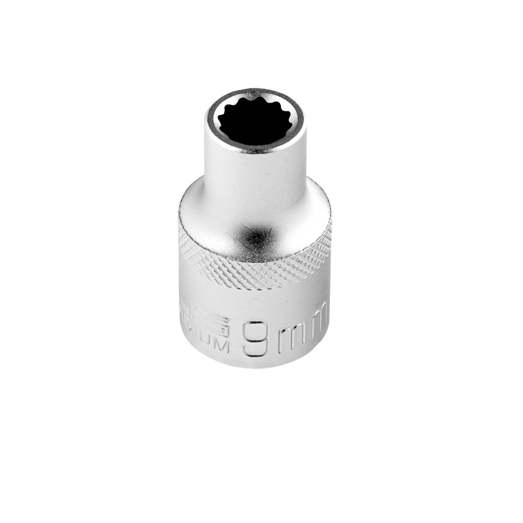 Вложка 9 мм, 12-стенна, CrV, 1/2", хромирана Stels