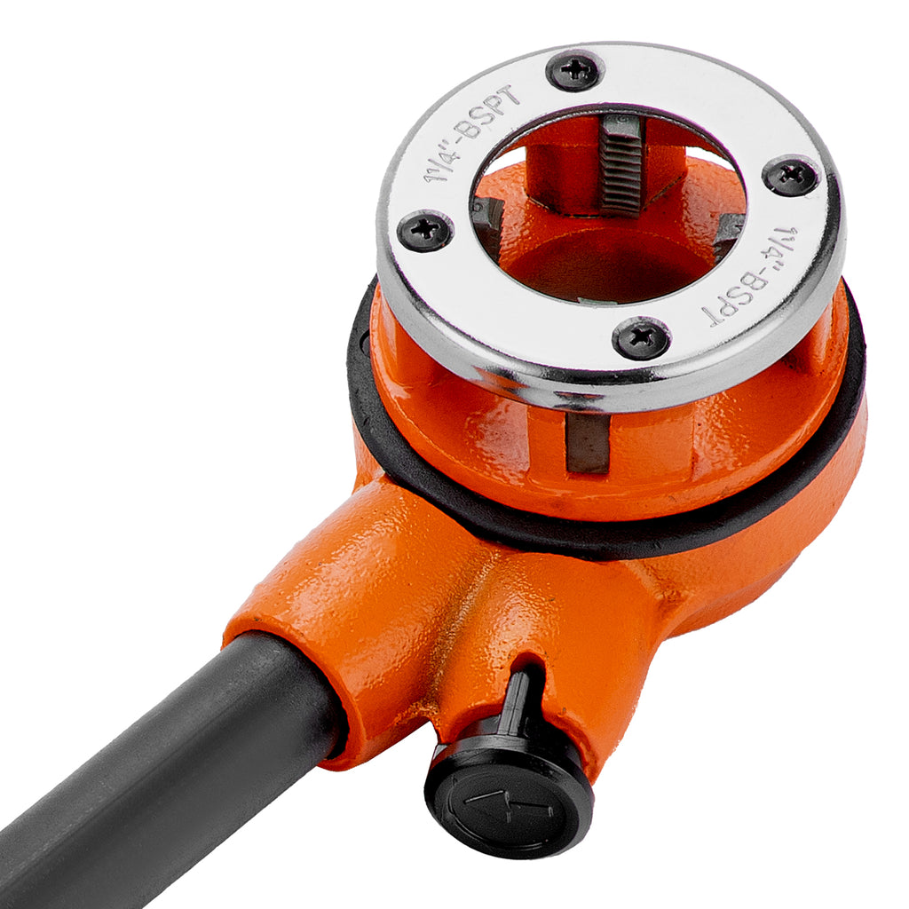 К-т за нарязване на резби, глави 1/4"-3/8"-1/2"-3/4"-1"-1 1/4", тресчотка, 9 части SPARTA