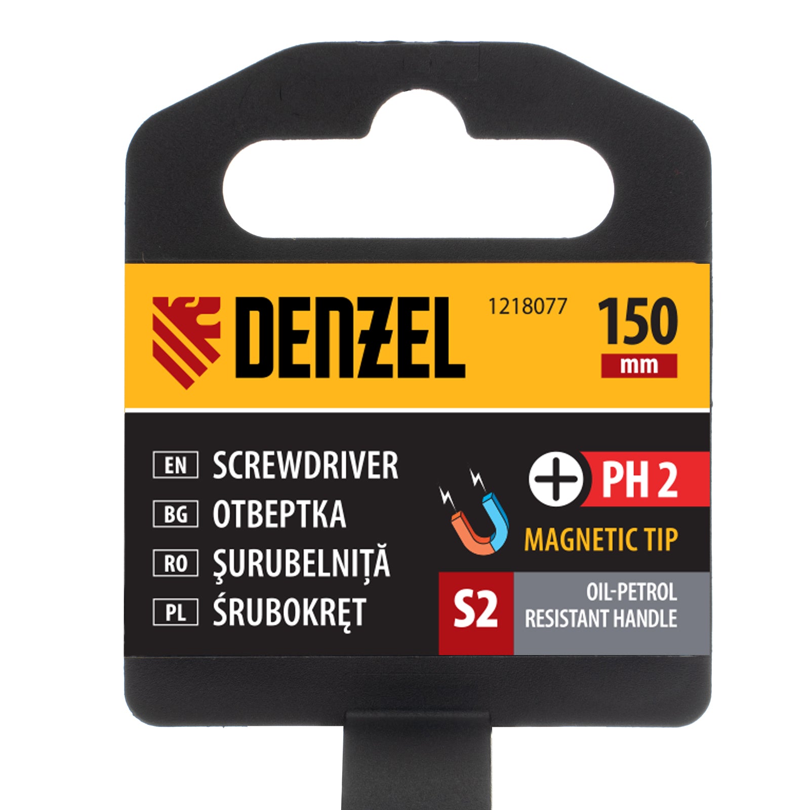 Отвертка PH2х150, S2, трикомпонентна дръжка DENZEL