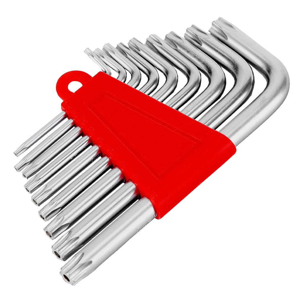 К-т ключове имбусни TORX, 9 бр.: T10-T50, CrV, къси, матирани MTX
