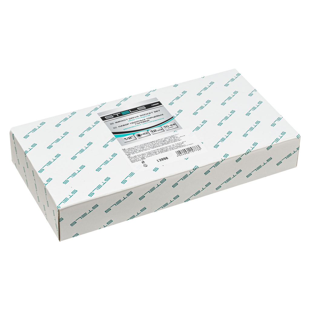 К-т ударни удължени вложки,1/2" 10-24 мм в кутия, 12бр.  STELS