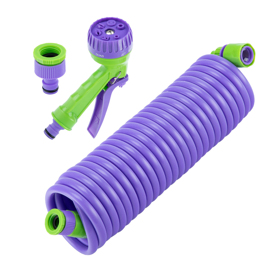 Маркуч спирален, 7,5м х 10мм+съед., адаптер кран 1/2"-3/4", пистол.пръск. 7 ф. Palisad