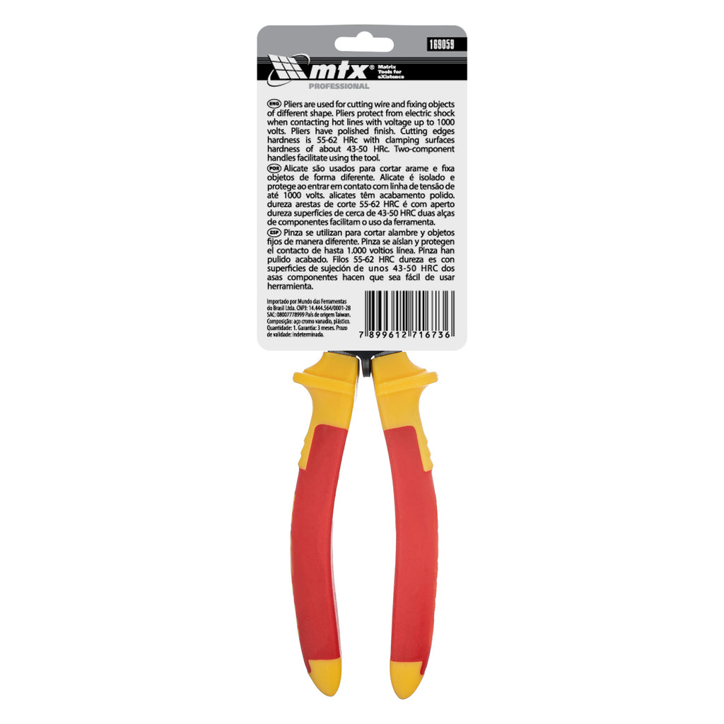 Клещи комбинирани Insulated, 200 мм, двукомпонентни дръжки MTX
