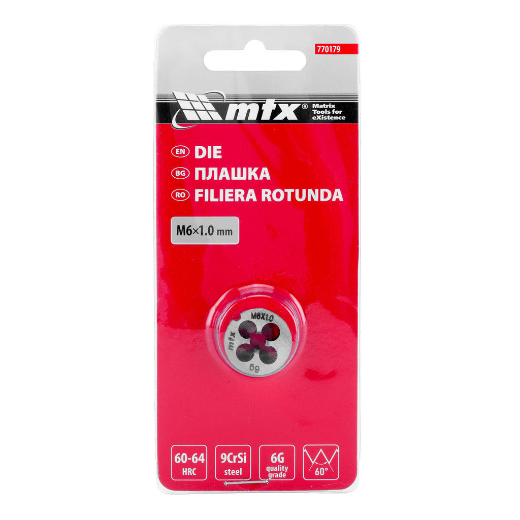 Плашка М6 х 1,0 мм MTX