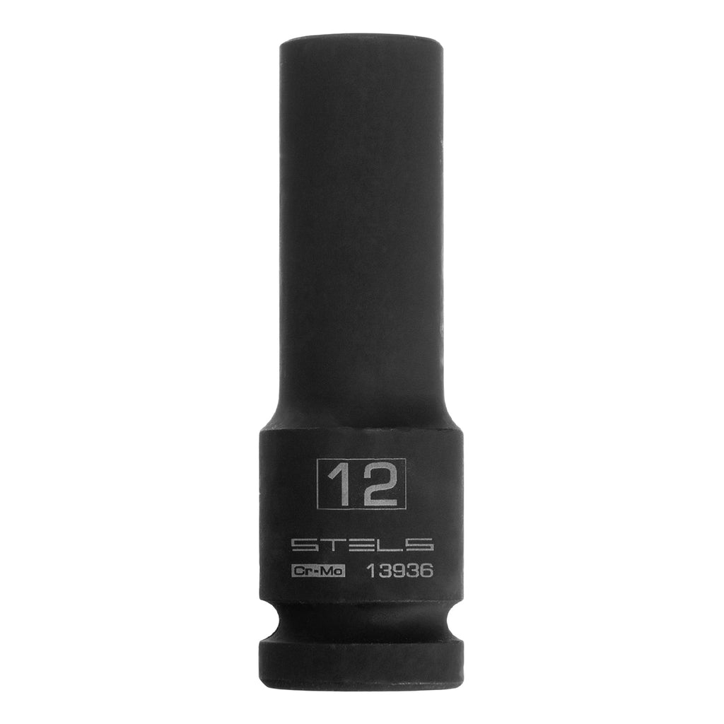 Вложка ударна, удължена, 6-стенна 12 мм, 1/2", CrMo  STELS