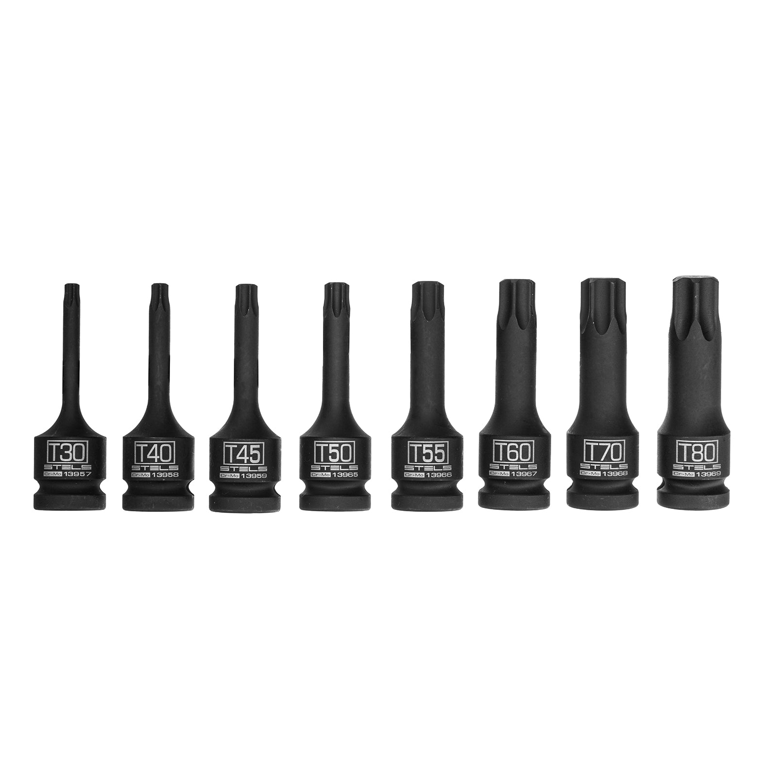К-т ударни вложки TORX 1/2"  в кутия, 8 бр.  STELS