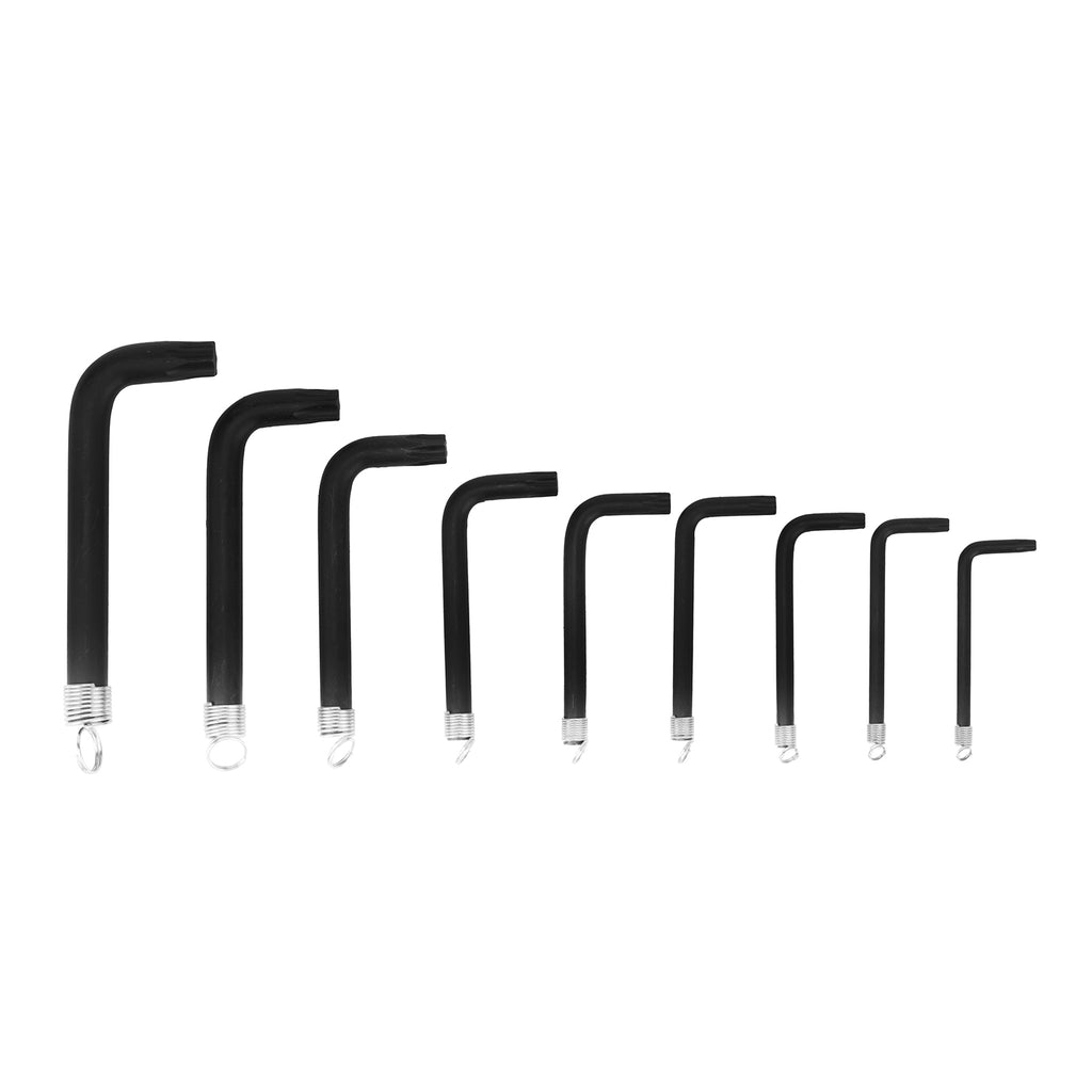 К-т ключове имбусни TORX  9 бр. : T10 15 20 25 27 30 40 45 50  оксидирани, на пръстен SPARTA