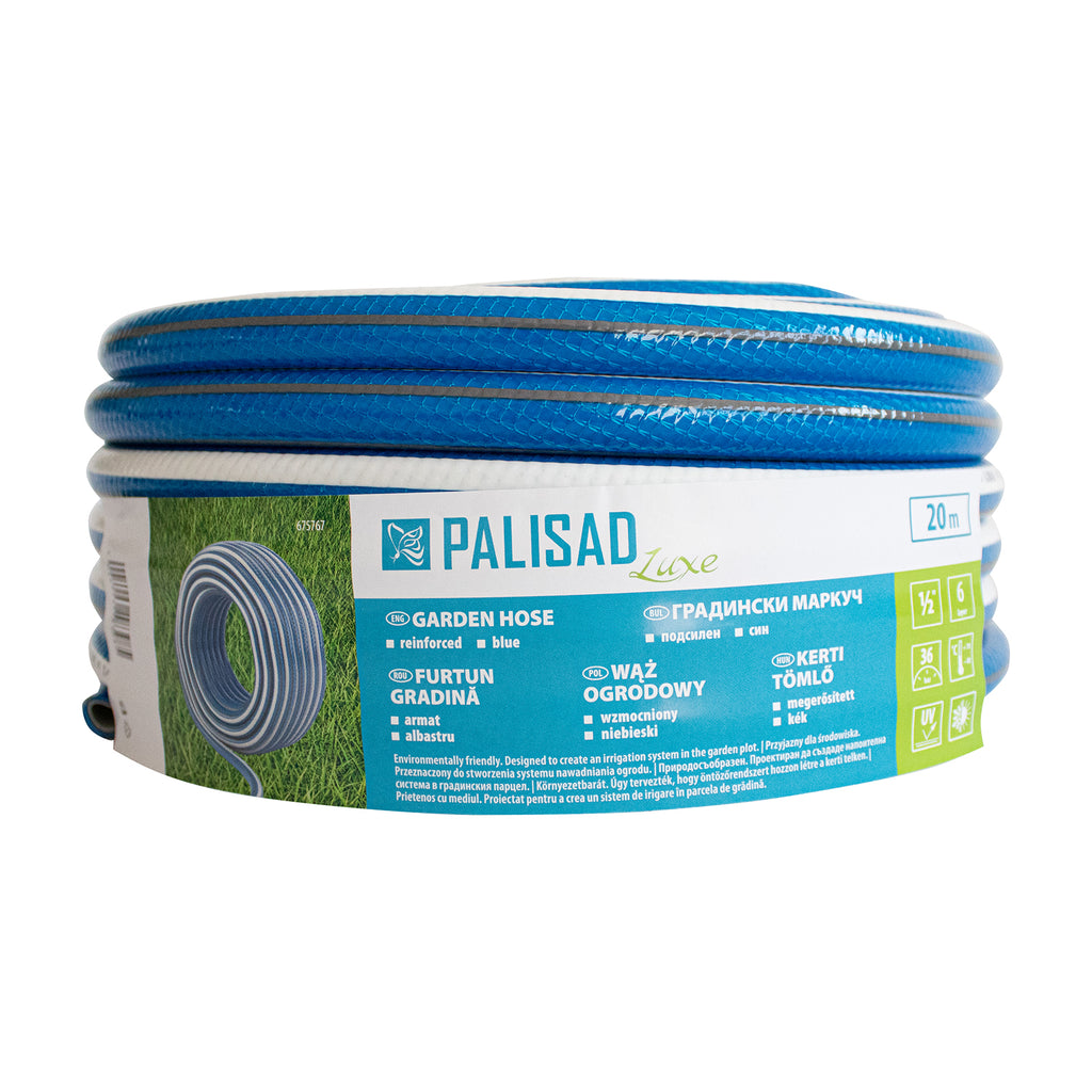 Маркуч за поливане подсилен 1/2 ", 20 м, 6-слой, без фталати, син, Luxe  Palisad
