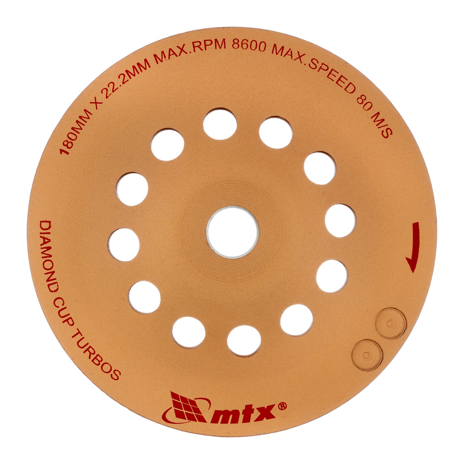 Диск диамантен за шлайфане, чашкообразен, 180 мм, Turbo MTX