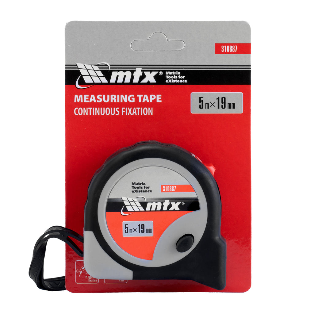 Ролетка Continuous fixation, 5 м х 19 мм, гумиран корпус, плавно фиксиране, CE MTX