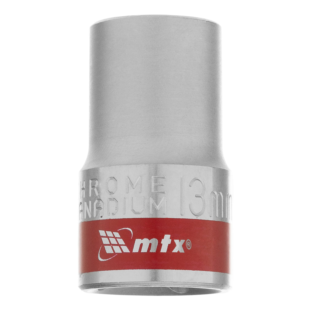 Вложка, 1/2", 13 мм, шестостенна, CrV, хромирана MTX