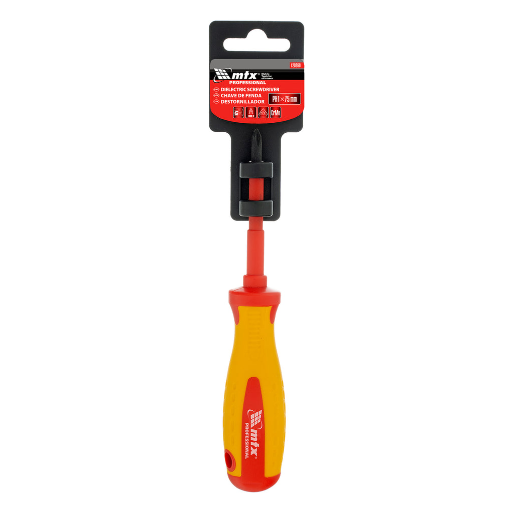 Отвертка Insulated, PH1 х 75 мм, CrMo, до 1000 V, двукомпонентна дръжка MTX