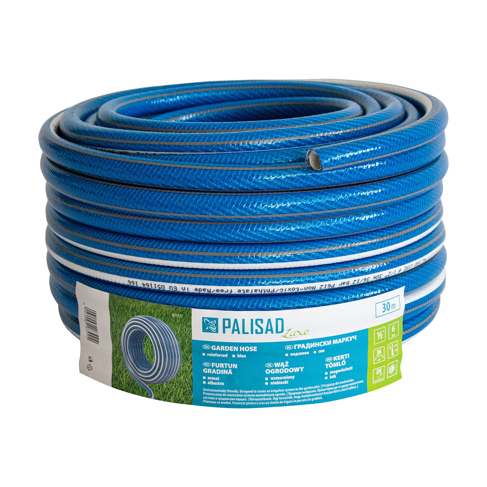 Маркуч за поливане подсилен 1/2 ", 30 м, 6-слой, без фталати, син, Luxe  Palisad