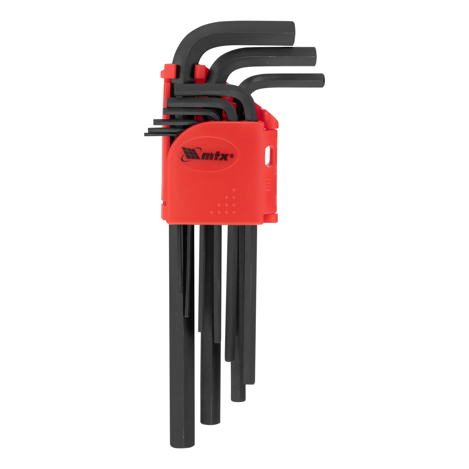 Комплект шестограми HEX 1,5–10 mm, CrV, 9 бр., оксидирани, удължени MTX
