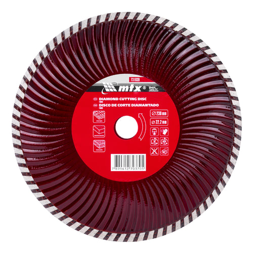 Диск диамантен за сухо рязане Turbo, 230 х 22,2 мм MTX