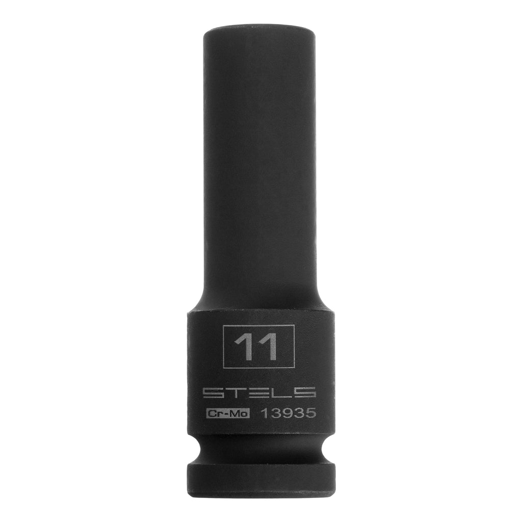 Вложка ударна, удължена, 6-стенна 11 мм, 1/2", CrMo  STELS