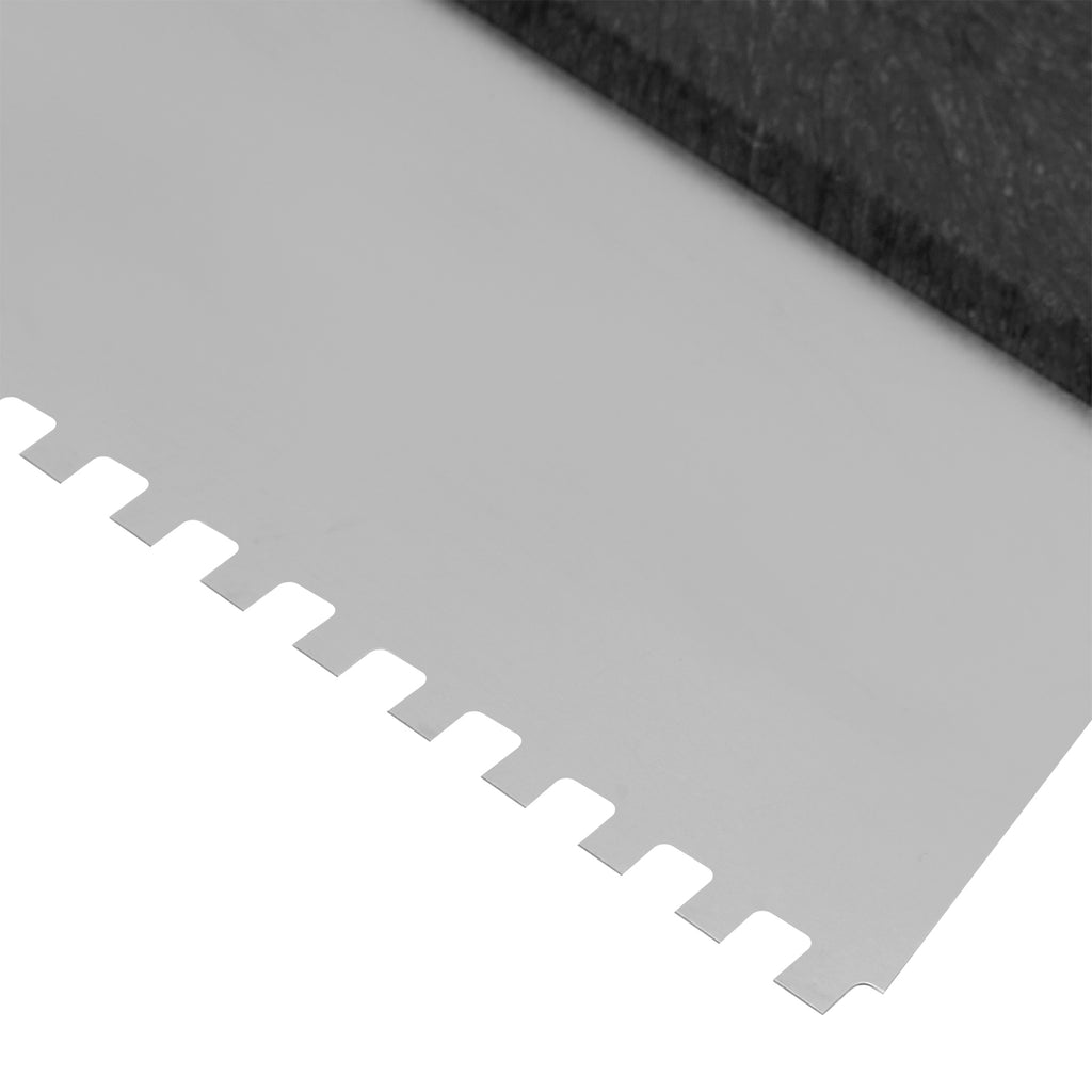 Шпакла назъбена, стоманена, 200 мм, зъб 4 х 4 мм, пластмасова дръжка