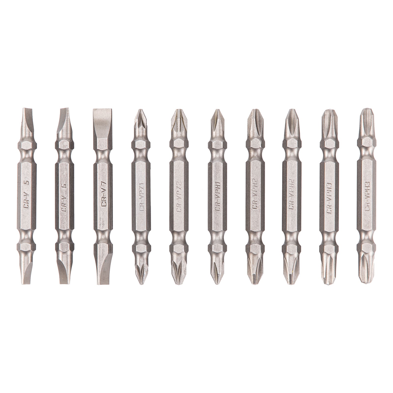 К-т битове 65 мм, двустранни, SL-SL, PH-PH, PZ-PZ, 10 бр. MTX