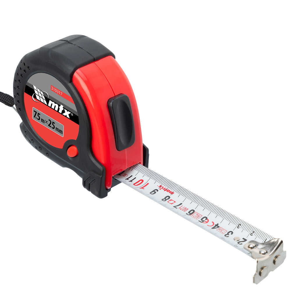 Ролетка Status magnet fixation, 7,5 м х 25 мм, гумиран корпус, магнитен накрайник, СЕ MTX