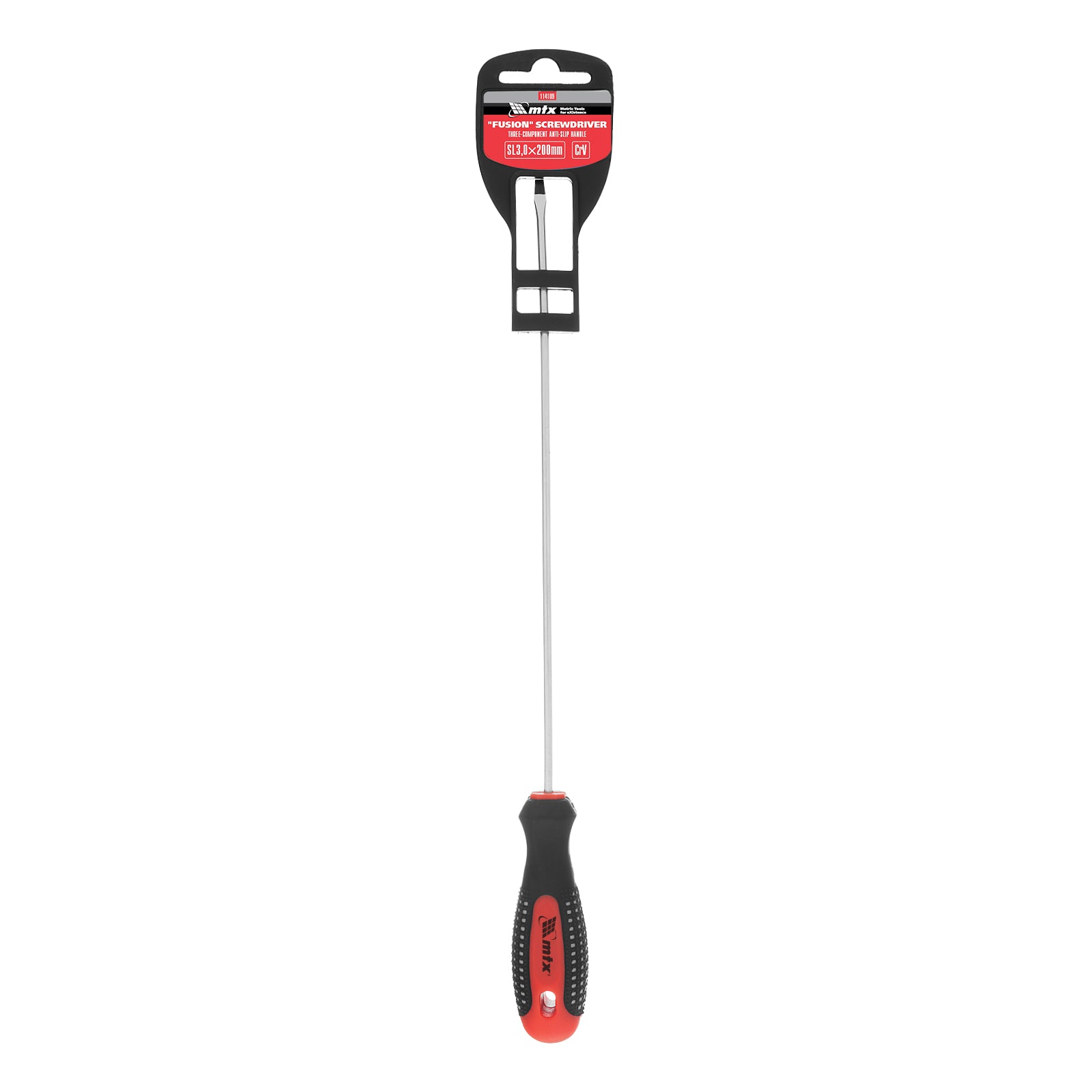 Отвертка Fusion, SL3,0 х 200 мм, трикомпонентна дръжка "anti slip" MTX