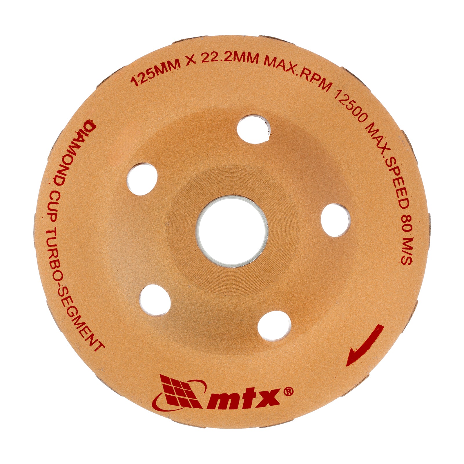 Диск диамантен за шлайфане, чашкообразен, 125 мм, Turbo MTX