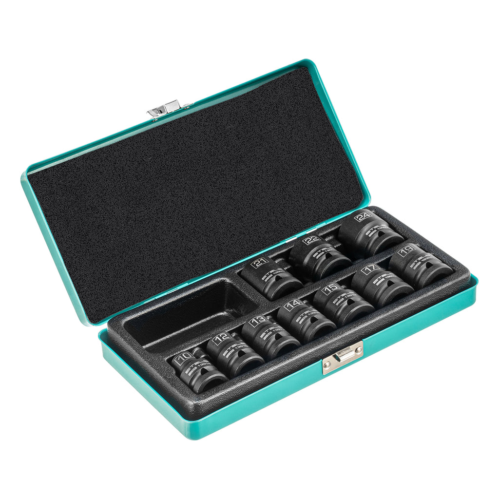 К-т ударни вложки, 6-стенни, 1/2" 10-24 мм 10бр.  STELS