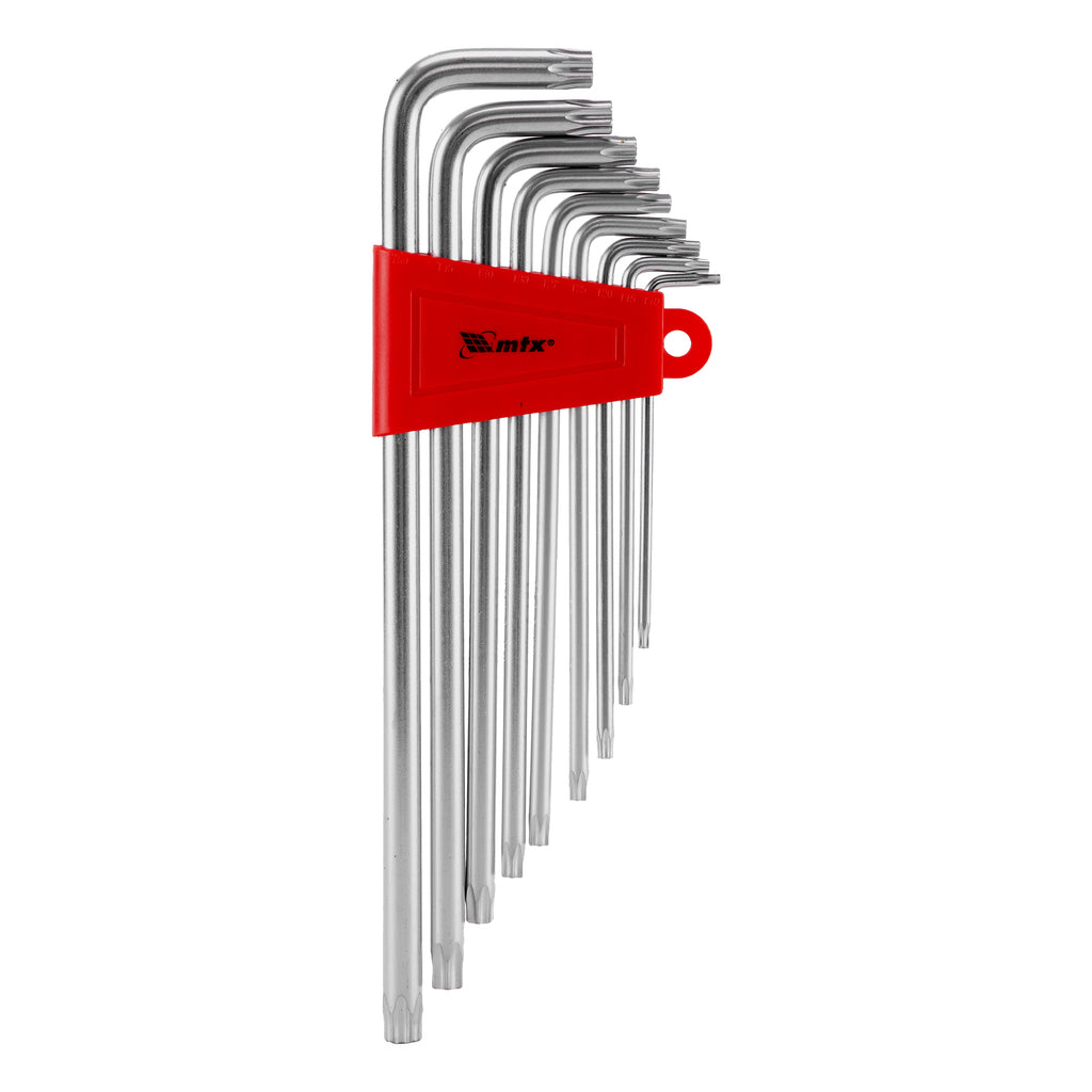 К-т ключове имбусни TORX, 9 бр.: T10-T50, CrV, удължени, матирани MTX