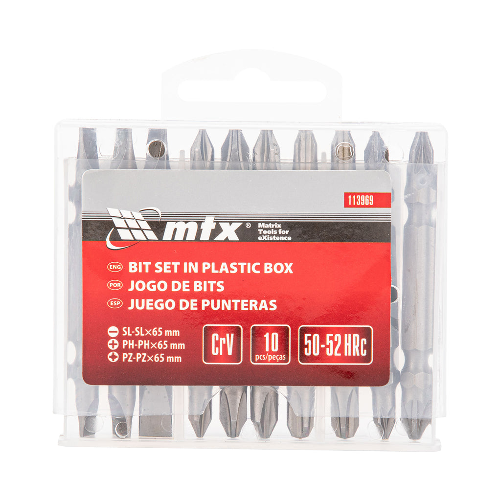 К-т битове 65 мм, двустранни, SL-SL, PH-PH, PZ-PZ, 10 бр. MTX